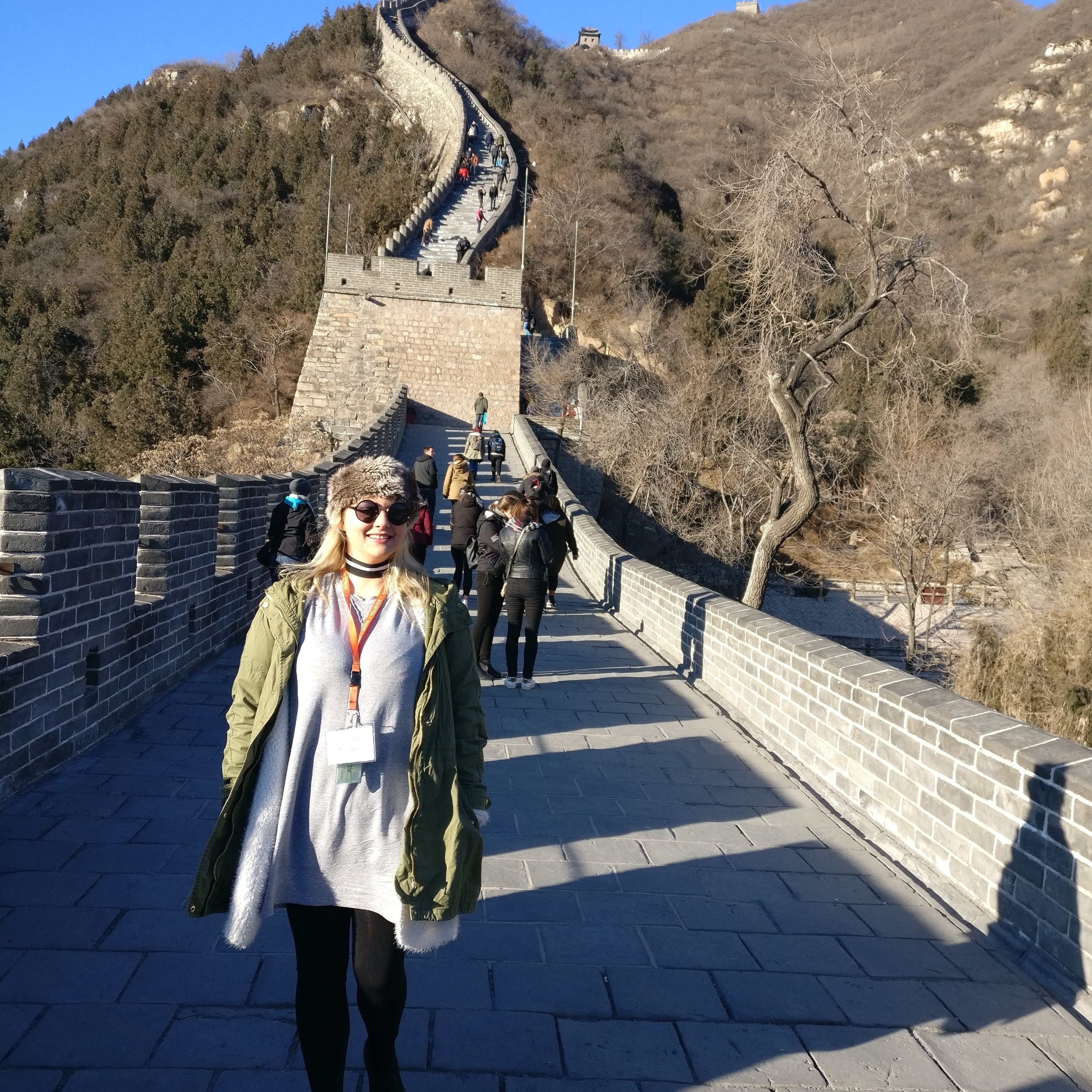 Teaching Intern Lauren at the Great Wall of China